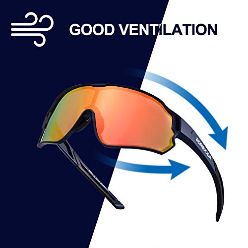 ROCKBROS Gafas de Sol Polarizadas Protección UV400 Deportivas para Bicicleta MTB Running Pesca Conducir Hombres Mujeres