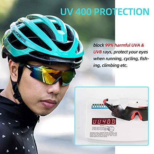 ROCKBROS Gafas Deportivas de Sol Polarizadas Protección UV400 para Hombres Mujeres Bicicleta MTB Ciclismo Deportes al Aire Libre