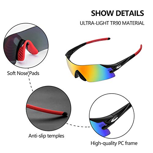 ROCKBROS Gafas Deportivas de Sol Polarizadas Protección UV400 para Hombres Mujeres Bicicleta MTB Ciclismo Deportes al Aire Libre