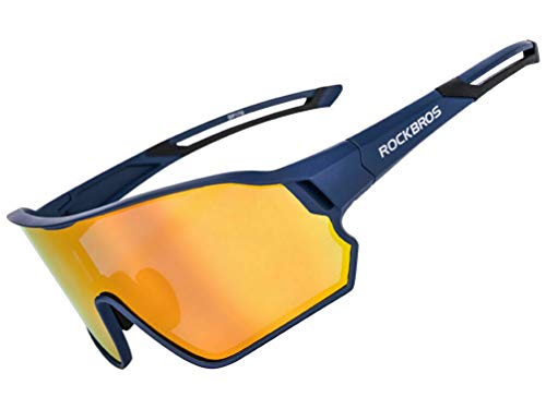 ROCKBROS Gafas Polarizadas de Bicicleta Protección UV400, Gafas de Sol Deportivas para Ciclismo Running MTB Deportes al Aire Libre, para Hombres Mujeres
