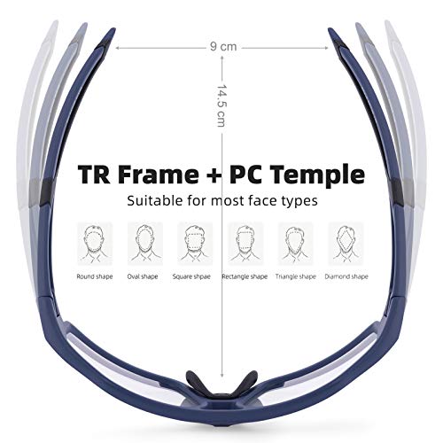 ROCKBROS Gafas Polarizadas/Fotocromáticas Deportivas Protección UV400 para MTB Ciclismo Running Conducir Pescar, para Hombres Mujeres