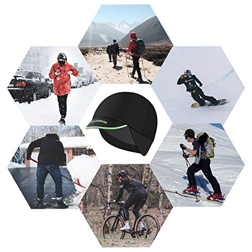 ROCKBROS Gorra con Orejas de Invierno Anti Viento Transpirable para Ciclismo Pesca Running Moto Esquí Snowboard Deportes al Aire Libre Unisex Negro