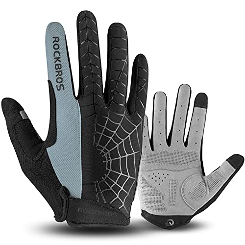 ROCKBROS Guantes Ciclismo Bicicleta MTB Largos Transpirables con Acolchados Pantalla Táctil para Hombres Mujeres