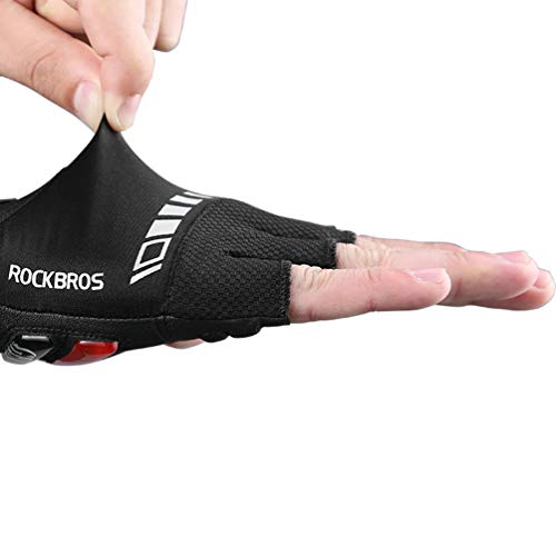 ROCKBROS Guantes de Ciclismo Gel Medio Dedo para MTB Bicicleta de Montaña Antideslizantes Transpirable para Hombre Verano