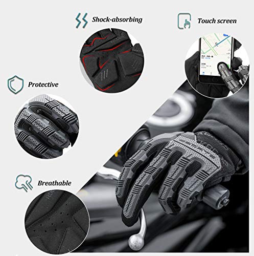 ROCKBROS Guantes Moto Ciclismo Invierno Pantalla Táctil Protector para ATV BMX Bicicleta MTB Deportes al Aire Libre, Unisex