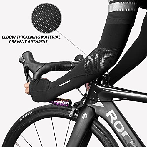 ROCKBROS Manguitos del Brazo Térmicos, Calentadores para Hombres Mujeres para Ciclismo Bicicleta Running Conducir Deportes al Aire Libre, 1 Par