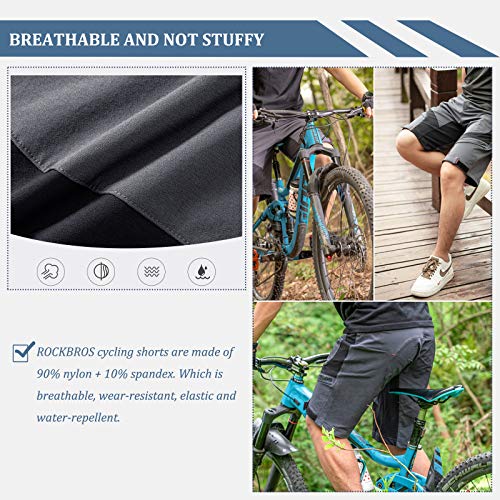 ROCKBROS Pantalones Cortos con 4D Acolchado y Ropa Interior para Ciclismo Bicicleta MTB Deportes Secado Rápido para Hombres