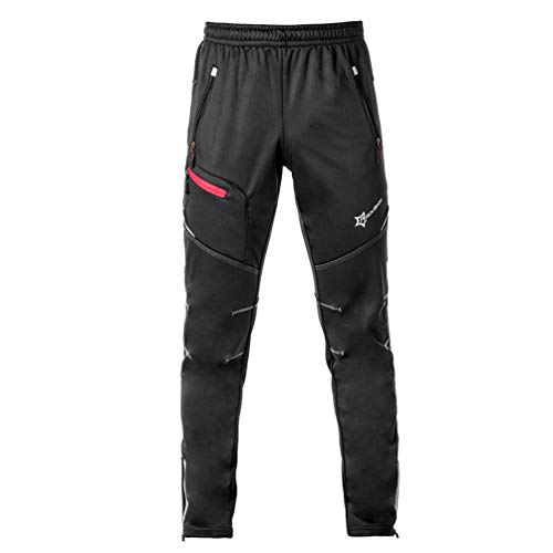 ROCKBROS Pantalones Deportes Invierno Térmico Ciclismo Bicicleta para Hombre Mujer con Forro Polar, Negro