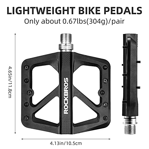 ROCKBROS Pedales Bicicleta MTB Carretera Nylon Plataforma Grande Antideslizantes Rodamiento Sellado