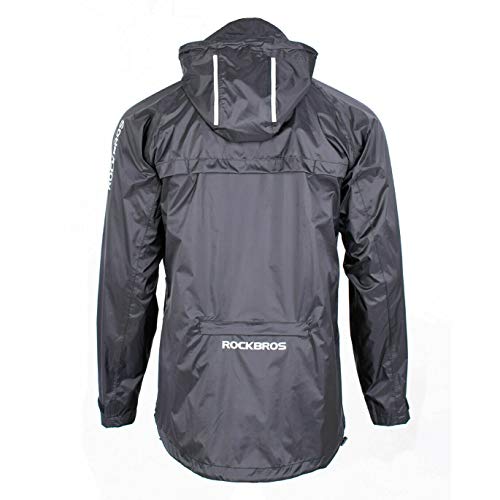 ROCKBROS Poncho de Lluvia Impermeable Chubasquero con Capucha Antiviento Transpirable para Ciclismo Moto MTB Bicicleta de Carretera de Nylon con Bolsillo para Hombre y Mujer