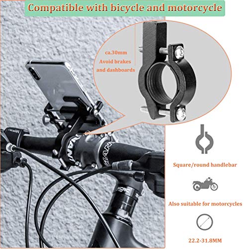 ROCKBROS Soporte Móvil para Bicicleta Moto, Rotación 360° Soporte Universal de Aleación de Aluminio para Teléfonos