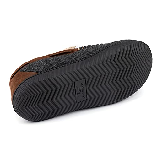RockDove Hearthfire - Zapatillas de estar por casa tipo mocasín de espuma viscoelástica para hombre, negro (Negro), 45 EU