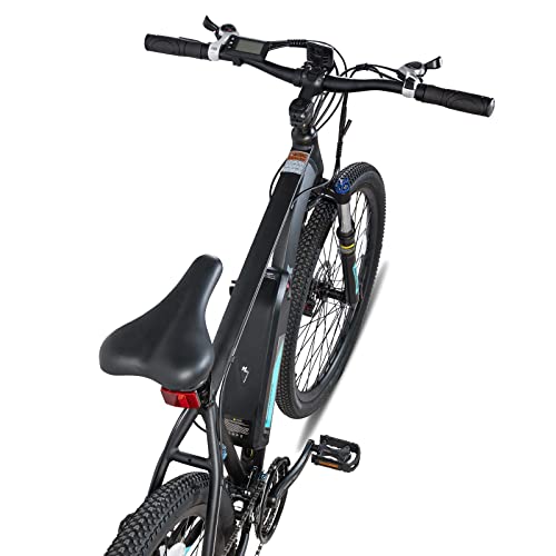 Rockshark - Bicicleta eléctrica de montaña para hombre, 29 pulgadas, con luz LED, Shimano de 21 velocidades y batería de iones de litio extraíble de 36 V