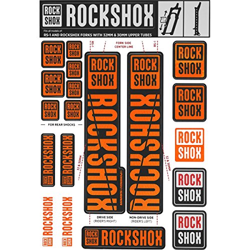 RockShox Pegatinas de 30 forwardslash32 mm y RS1 Neon Naranja, SID/Reba/Revelation (< 2018) Sector/Recon/X32/30g/30S/XC30, 11.4318.003.499 Piezas de Repuesto, Naranja, Estándar