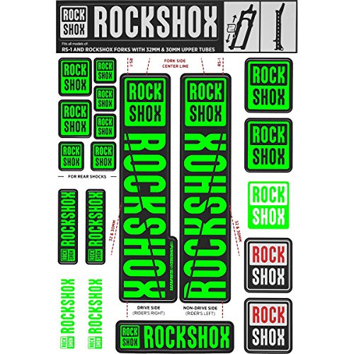 RockShox Pegatinas de 30 forwardslash32 mm y RS1 Neon Verde, SID/Reba/Revelation (< 2018) Sector/Recon/X32/30g/30S/XC30, 11.4318.003.501 Piezas de Repuesto, Verde, Estándar