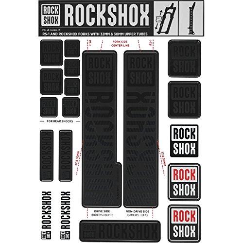 RockShox Pegatinas de 30 forwardslash32 mm y RS1 Stealth, SID/Reba/Revelation (< 2018) Sector/Recon/X32/30g/30S/XC30, 11.4318.003.496 Piezas de Repuesto, Negro, Estándar