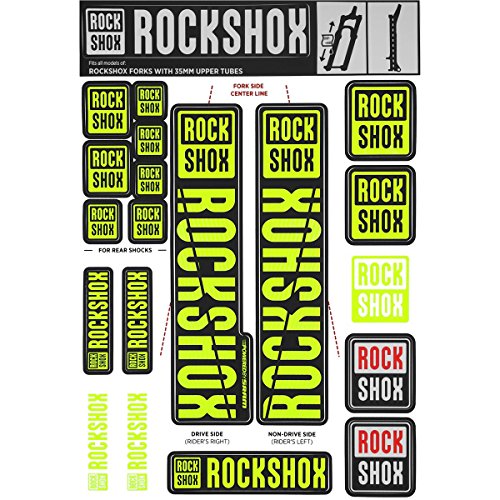 RockShox Pegatinas de 35 mm Neon Amarillo, Pike/Lyrik/Yari/Domain/Revelation, 11.4318.003.507 Piezas de Repuesto, Amarillo, Estándar