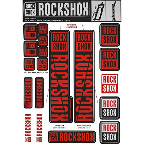 RockShox Pegatinas de 35 mm Pike/Lyrik/Yari/Domain/Revelation, 11.4318.003.509 Piezas de Repuesto, Rojo, Estándar