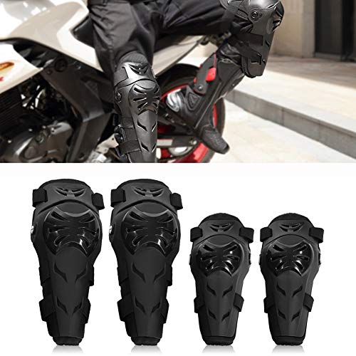 Rodilleras Moto Coderas para Hombre - 4 Piezas Motocross Rodilleras de protección Coderas Motocicleta Equipo de Protecciones para Moto K.T.M BMW, Enduro, Carreras, Ciclismo (Negro)