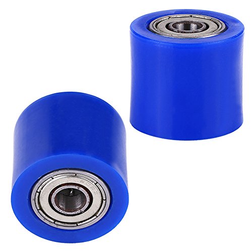 Rodillo de cadena Suuonee, guía de rueda de polea tensora de rodillo de cadena universal de 8 mm para motocicleta Dirt Bike Enduro(Azul)