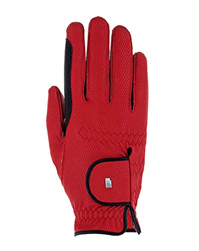 Roeckl Sports Lona - Guantes de equitación para mujer, compatibles con pantalla táctil, color rojo, 6