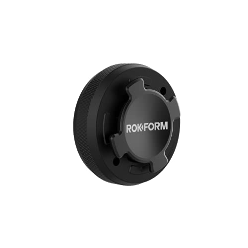 Rokform - Soporte universal para teléfono con bloqueo de giro, soporte de aluminio seguro para coche y camión, se adhiere a cualquier superficie plana, serie RokLock (negro)