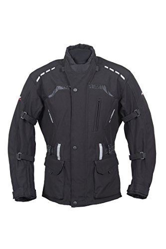 Roleff Racewear larga Softshell Chaqueta de Motorista con protectores y klimamembrane, Negro, Tamaño L