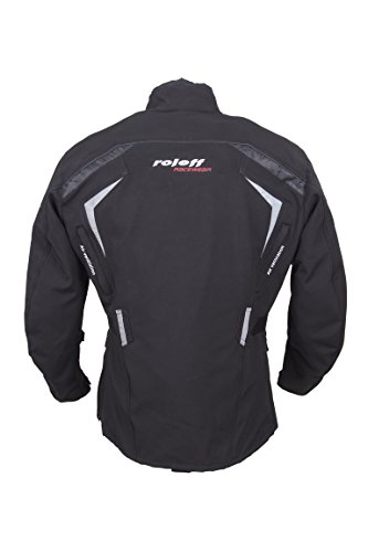Roleff Racewear larga Softshell Chaqueta de Motorista con protectores y klimamembrane, Negro, Tamaño L