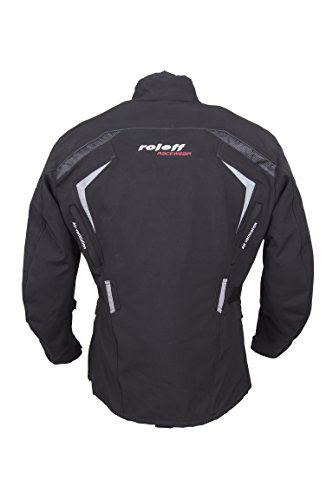 Roleff Racewear larga Softshell Chaqueta de Motorista con protectores y klimamembrane, Negro, Tamaño L
