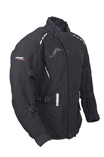 Roleff Racewear larga Softshell Chaqueta de Motorista con protectores y klimamembrane, Negro, Tamaño L