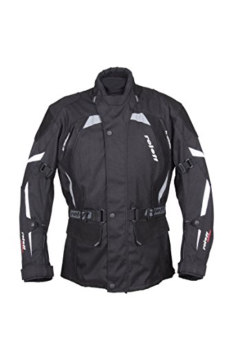 Roleff Racewear larga textilmot orrad Chaqueta con refuerzos de nubuck de piel y protecciones, Negro, Tamaño XXL