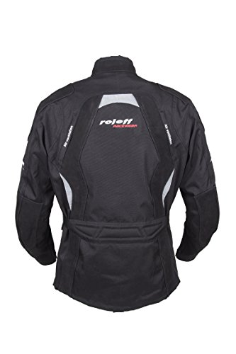 Roleff Racewear larga textilmot orrad Chaqueta con refuerzos de nubuck de piel y protecciones, Negro, Tamaño XXL