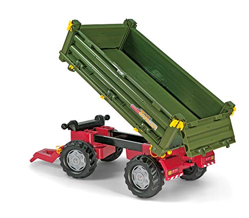 Rolly Toys Schneider 12 500 5 - Remolque (2 ejes, volquete a 3 lados, 88 cm), color verde , Modelos/colores Surtidos, 1 Unidad