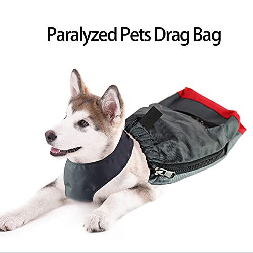 ROMACK Bolsa de Arrastre para Perros discapacitados, Bolsa de Remolque para Perros Resistente al Desgaste para Mascotas con Patas traseras paralizadas o discapacitadas lesionadas(S)