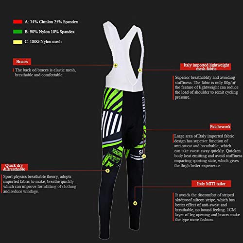 Ropa de Bicicleta Hombre MTB Traje de Ciclismo Mangas Largas Maillot+Pantalones Equipación de Ciclista, Talla M-3XL