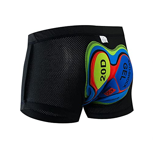 Ropa Interior de Ciclismo Hombre con 3D Gel Acolchado MTB Boxer Ciclismo Pantalones Cortos