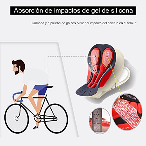 Ropa Interior de Ciclismo Hombre con 3D Gel Acolchado MTB Boxer Ciclismo Pantalones Cortos