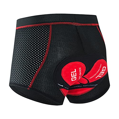 Ropa Interior de Ciclismo Hombre con 3D Gel Acolchado MTB Boxer Ciclismo Pantalones Cortos