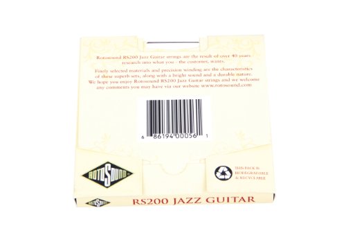 Rotosound RS200 Jazz Monel - Juego de cuerdas para guitarra, entorchado plano, 12-52