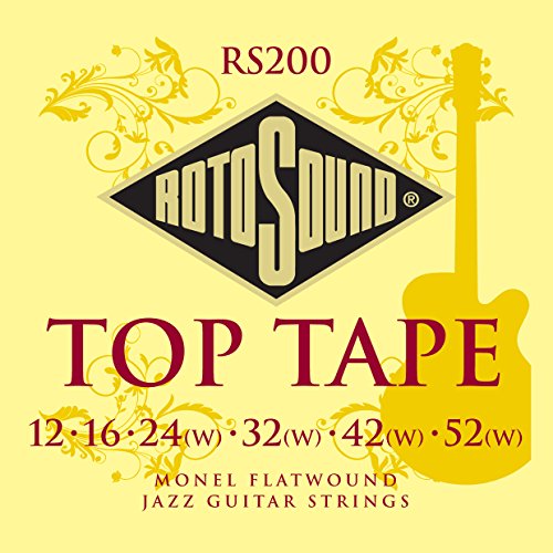 Rotosound RS200 Jazz Monel - Juego de cuerdas para guitarra, entorchado plano, 12-52