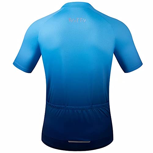 ROTTO Maillot Ciclismo Hombre Camiseta Ciclismo Manga Corta Ropa Ciclista para Bicicleta de montaña con Bolsillo