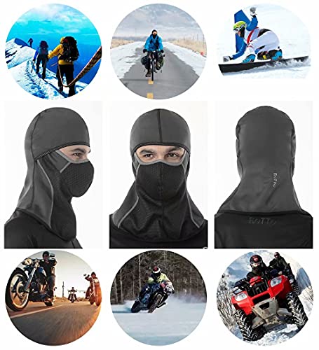 ROTTO Pasamontañas Moto Negro Impermeable Esquí Ciclismo Snowboard Máscara Facial de Deportes al Aire Libre Calentar a Prueba de Viento Tamaño Universal