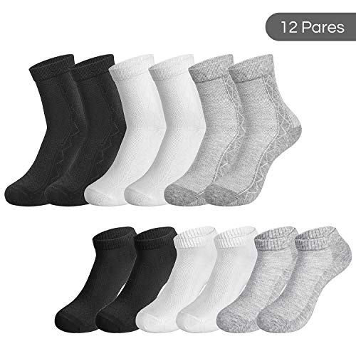 Rovtop 12 Pares de Calcetines para Hombre y Mujer