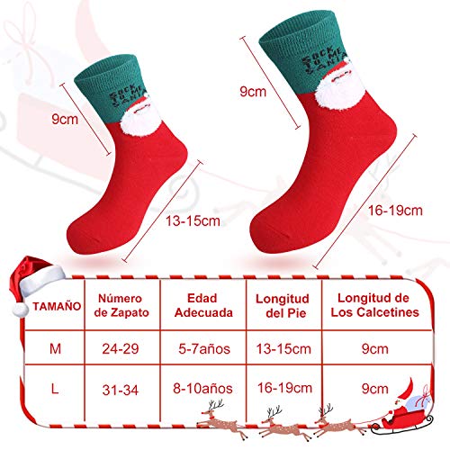 Rovtop 12Pares Calcetines de Niñas, Calcetines de Algodón para Niños de 5 a 10 Años, Calcetines Navideños de Animados Bonitos, Unicornios, Calcetines con Patrón de Sirena