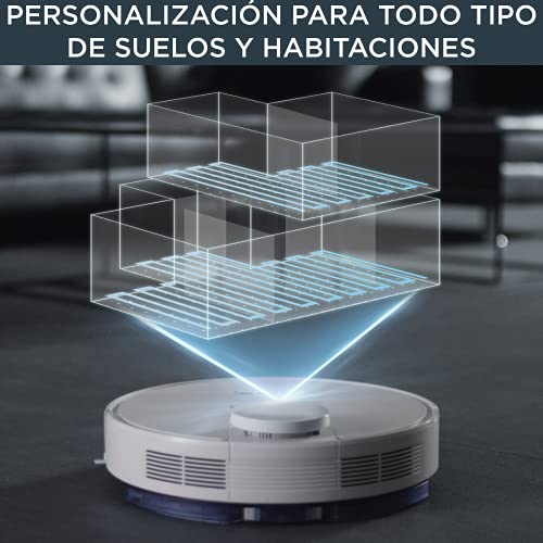 Rowenta X-plorer Serie 75 RR7647 Robot aspirador con mopa con mapeo 2700 Pa, especial mascotas y alergias, compatible con smartphones y asistentes de voz con 3 mopas: estándar, Animal Scrub y Allergy