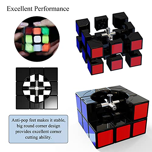 ROXENDA Original Cubo de Velocidad, QiYi Qihang W 3x3 Speed Cube - Giro Fácil y Juego Suave & Sólido Duradero ABS, el Mejor Cubo de Velocidad Puzzle (T4)