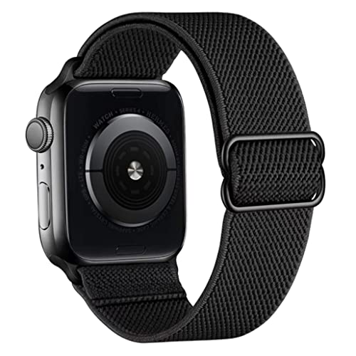 RRunzfon Correas de Reloj de Nylon compatibles con iWatch 42mm 44mm Pulsera de reemplazo de Estiramiento Ajustable Azul Oscuro para electrónica doméstica