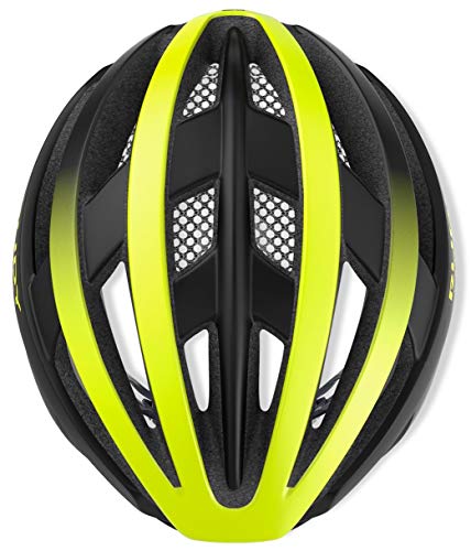 Rudy Project Venger - Casco para bicicleta de carreras, color amarillo fluorescente y negro mate, circunferencia de la cabeza: 51-55 cm