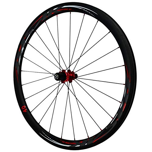 Rueda de Bicicleta Carretera Fibra Carbono 700C,Cuchillo de Carbono Cuerpo Mate UD/Borde de Freno Diagonal 3K Juego Ruedas Bicicleta (Color : Black, Size : 50mm)