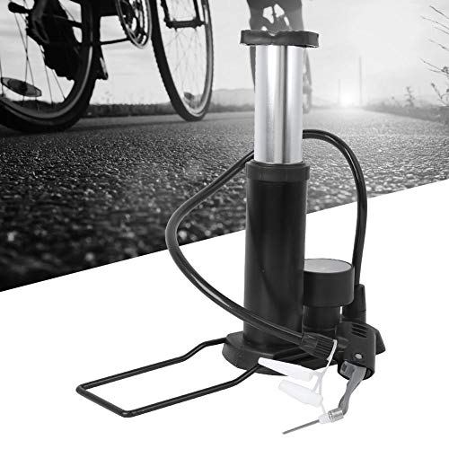 Rueda de inflador de Tipo de Pedal Bomba de Aire de barómetro de inflador de Tipo de Pedal para Bicicleta de montaña E-Bike(Negro)